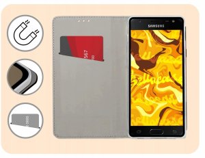Hello Case Etui z klapką do Samsung Galaxy J3 2017 (granatowe, magnetyczne) szkło (BNDL4187) 3