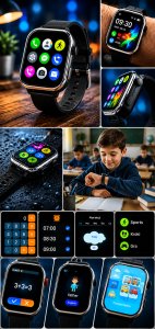 Smartwatch Rubicon Dziecięcy z rozmowami SIM + GPS Android 2 paski (RNCF43-PP1-NE) 4
