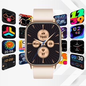 Smartwatch Rubicon Zestaw damski zegarek smartwatch F42 -GPS- beżowy + bransoletka (RNCF42-BEIGE-TB2-NE) 12