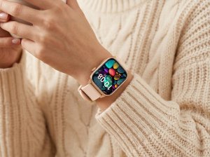 Smartwatch Rubicon Zestaw damski zegarek smartwatch F42 -GPS- beżowy + bransoletka (RNCF42-BEIGE-TB2-NE) 2