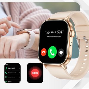 Smartwatch Rubicon Zestaw damski zegarek smartwatch F42 -GPS- beżowy + bransoletka (RNCF42-BEIGE-TB2-NE) 4