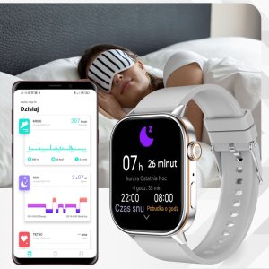 Smartwatch Rubicon Zestaw damski zegarek Smartwatch F42 -GPS- szary/srebrny + bransoletka (RNCF42-SILVER-TB2-NE) 9