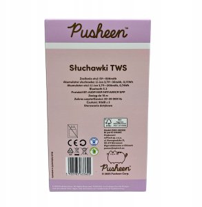 Słuchawki Huslog Bezprzewodowe TWS Pusheen z etui, fioletowe (5902983633600) 3