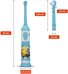 Szczoteczka Huslog Oscylacyjna dla dzieci Minionki niebieska 3 końcówki (OWN000172) 3