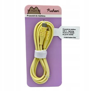 Kabel USB Huslog USB-C-Lightning Pusheen 1,5 m, żółty (5902983633518) 2