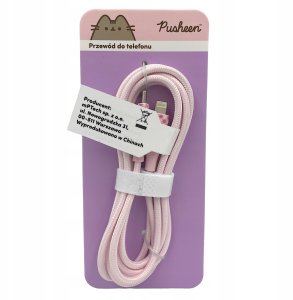 Kabel USB Huslog USB-C-Lightning Pusheen 1,5 m, różowy (5902983633488) 2
