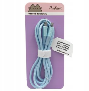 Kabel USB Huslog USB-C-Lightning Pusheen 1,5 m, niebieski (5902983633501) 2