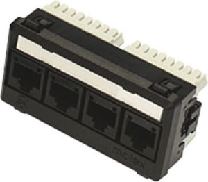 Molex PN Moduł 4xRJ45 (WE8W) do pani PID-00136, UTP, 568A/B, powCat 5e, Czarny MMP-00001-04 1