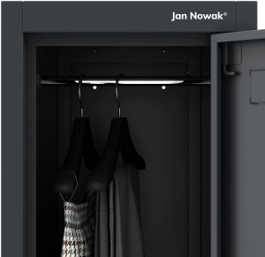 Jan Nowak Szafka ubraniowa metalowa pracownicza głęboka 2-drzwiowa antracytowa, 292x1720x600 mm: BARTEK 1 Plus D600 (5907367516555) 3