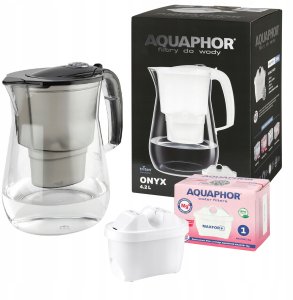 Dzbanek filtrujący Aquaphor Onyx 4,2 czarny i filtry 7 zwykłych 3 magnezowe 2