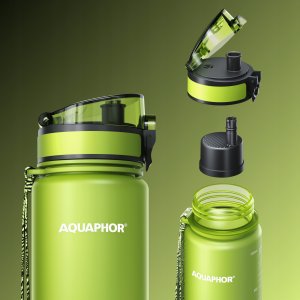 Aquaphor Butelka filtrująca City 1L Zielona Bidon, 5 wkładów filtrujących 3