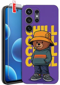 krainaGSM Etui do Samsung S26 Ultra wzory | silikonowe Matt Case + szkło 9H 9