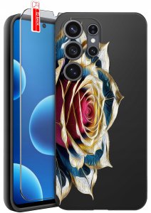 krainaGSM Etui do Samsung S26 Ultra wzory | silikonowe Matt Case + szkło 9H 9