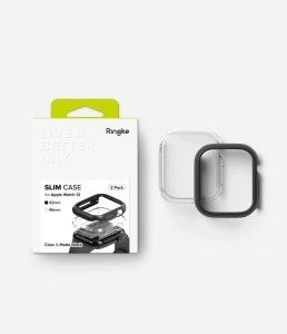 Ringke Nakładka na zegarek Slim do Apple Watch 12 42 mm Clear & Matte Black [2 Pack] (RGK12094) 5