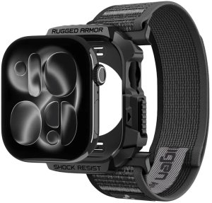 Spigen Etui z paskiem Athlex Air + Rugged Armor do Apple Watch 10 / 11 / 12 46 mm Active Black/grey (SPN17676) 3