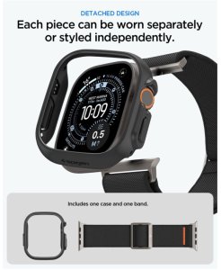 Spigen Etui z paskiem Lite Fit Ultra & Thin Fit do Apple Watch Ultra 1 / 2 / 3 / 4 49 mm Matte Black (SPN17677) 4