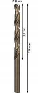 Wiertło Bosch Pro stal nierdzewna HSS-CO Twist Cyl 8.0MM 2