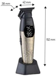 Trymer Adler Trymer do Brody i Wąsów, USB-C, Precyzyjne Konturowanie, 2 Prędkości, 3 Nasadki 1,5/3/4,5 mm, LED, 150 min Pracy, Ostrze ze Stali Nierdzewnej (AD 2968) 2