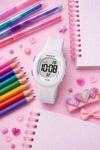 Xonix Zegarek BBR-001 dziecięcy elektroniczny biały . 3