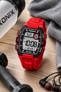 Zegarek Xonix DBI-003 męski elektroniczny czerwony 43 mm . 3