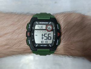 Zegarek Xonix DBI-004 męski elektroniczny zielony 43 mm 2