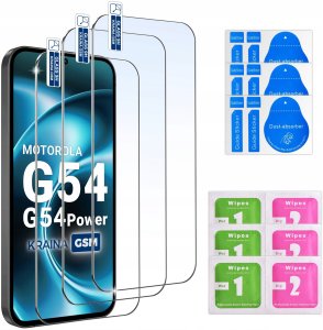 krainaGSM Zestaw Etui Do Motorola Moto G54 |G54 Power Anti-Shock Clear 3 Sztuki Szkło 3