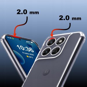 krainaGSM Etui Bezbarwne Do Motorola G57 | Power 5G Wzmacniane Clear Case 2Mm + Szkło 2