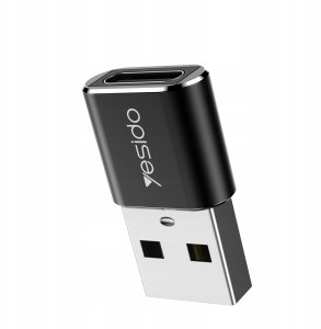 Adapter USB Yesido Mini Aluminum Alloy USB Type-c U-Disk Card Reader Mouse Convert OTG Adapter Black (GS09) 2