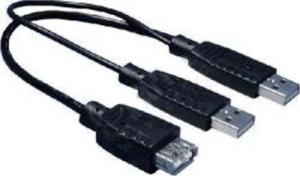 Kabel USB PremiumCord USB-A - 2x USB-A 0.5 m Czarny (ku2y01) 1