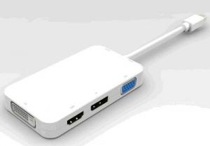 Adapter AV PremiumCord DisplayPort Mini - DisplayPort - HDMI - D-Sub (VGA) - DVI biały (kportadm16) 1