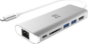 Stacja/replikator XtremeMac USB HUB XtremeMac Type C PLUS HDMI 2 USB-A Ports SD-CARD Reader USB-C Port ETHERNET White (XM-HUB6-MC-SLV) 3