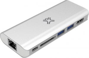 Stacja/replikator XtremeMac USB HUB XtremeMac Type C PLUS HDMI 2 USB-A Ports SD-CARD Reader USB-C Port ETHERNET White (XM-HUB6-MC-SLV) 4