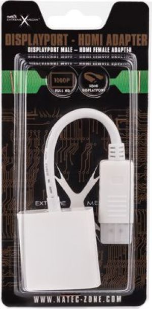 Adapter AV Natec DisplayPort - HDMI biały (NKA0415) 2