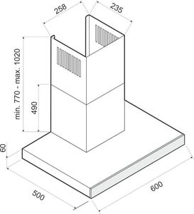 Okap Ciarko Quatro QE 60 Czarny (210 m3/h; 600mm; kolor czarny) 2