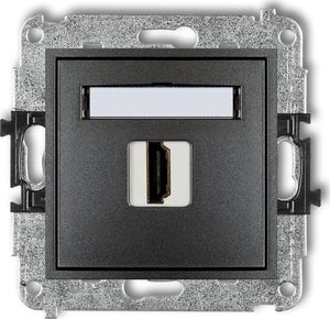 Karlik MINI Gniazdo pojedyncze HDMI grafitowy 11MHDMI-1 1