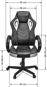 Fotel Pro-Gamer Pagani Czarno-szary 8