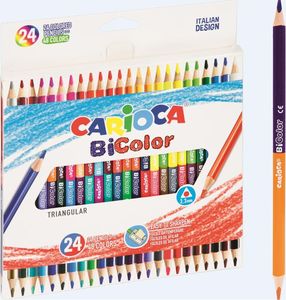 Carioca Kredki ołówkowe trójkątne BiColor 24/48 CARIOCA 1