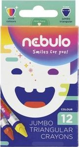 Nebulo Kredki świecowe trójkątne Jumbo 12 kolorów NEBULO 1