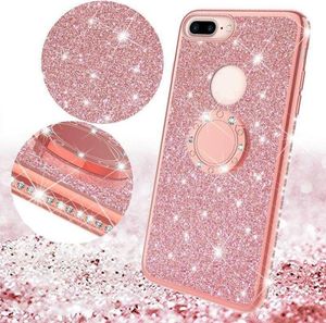 Etui Diamond Ring Glitter Brokat Galaxy A7 2018 różowe 5