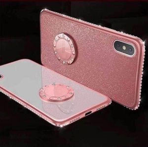 Etui Diamond Ring Glitter Brokat Galaxy A7 2018 różowe 6