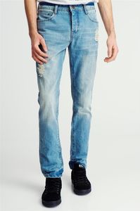 98-86 Spodnie jeansowe z przetarciami męskie jasnoniebieskie 98-86 32/32 1