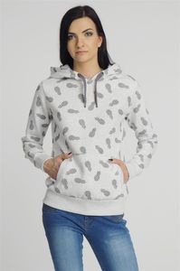 Stitch & Soul Bluza z kapturem damska w ananasy szara Stitch&Soul L 4