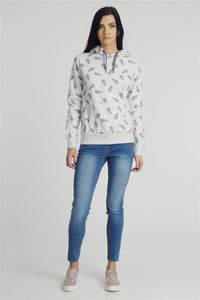 Stitch & Soul Bluza z kapturem damska w ananasy szara Stitch&Soul L 5