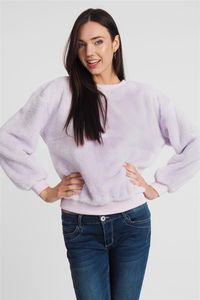 Stitch & Soul Bluza bez kaptura damska z futerka liliowa Stitch&Soul M 1
