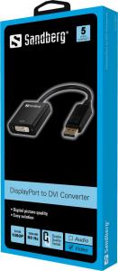 Adapter AV Sandberg DisplayPort - DVI-I czarny (50845) 2