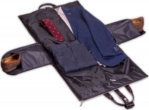 Solier Skórzana torba męska na garnitur brązowa SL18 Harlow bordowa uniwersalny 5