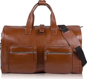 Solier Skórzana torba męska na garnitur SL18 Harlow vintage brown uniwersalny 2