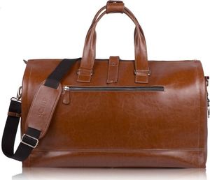 Solier Skórzana torba męska na garnitur SL18 Harlow vintage brown uniwersalny 3