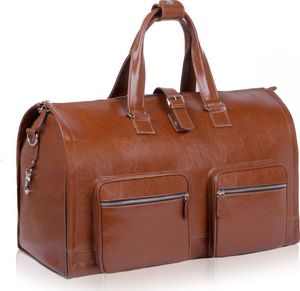 Solier Skórzana torba męska na garnitur SL18 Harlow vintage brown uniwersalny 4