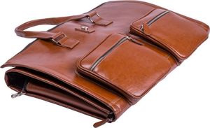 Solier Skórzana torba męska na garnitur SL18 Harlow vintage brown uniwersalny 8